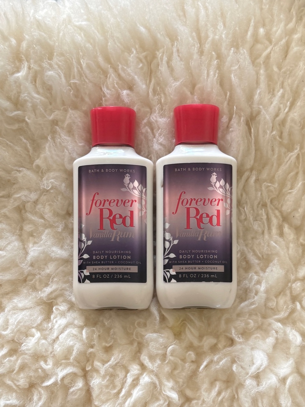 New BBW Forever Red Vanilla Rum Daily Moisturizing Shea Body Lotions